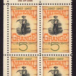 Scott #1323 National Grange Poster 5¢ Zip Block of 4 Stamps - MNH