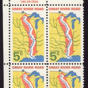 Scott #1319 Great River Road 5¢ Zip Block of 4 Stamps - MNH