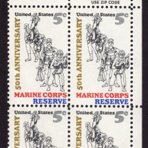 Scott #1315 Marine Corps Reserve 5¢ Zip Block of 4 Stamps - MNH
