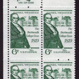 Scott #1380 Daniel Webster Zip Block of 4 Stamps - MNH UL