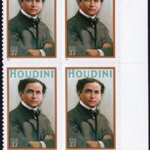 Scott #3651 Houdini Plate Block of 4 Stamps - MNH