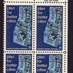 Scott #1333 Plan For Better Cities Zip Block of 4 Stamps - MNH