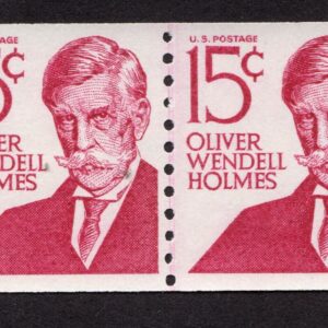 Scott #1305Ei Oliver Wendell Holmes Type II Dull Gum Joint Line Pair - MNH #1