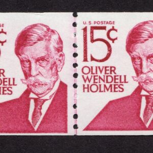 Scott #1305E Oliver Wendell Holmes Type I Shiny Gum Joint Line Pair - MNH #2