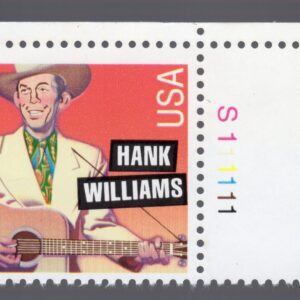 Scott #2723A Hank Williams Plate # Single Stamp - MNH