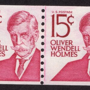 Scott #1305E Oliver Wendell Holmes Type I Shiny Gum Joint Line Pair - MNH #6