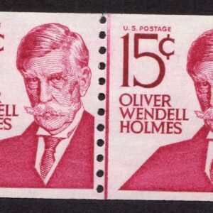 Scott #1305E Oliver Wendell Holmes Type I Shiny Gum Joint Line Pair - MNH #7
