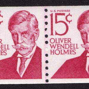 Scott #1305Ei Oliver Wendell Holmes Type II Dull Gum Joint Line Pair - MNH #12