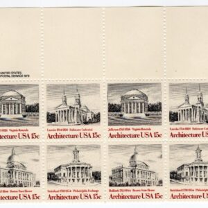 Scott #1782a (1779-82) Architecture Plate Block Of 16 Stamps - MNH P#39038 UR