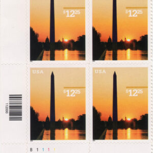 Scott #3473 $12.25 Washington Monument Express Mail Plate Block of 4 Stamps (LL)
