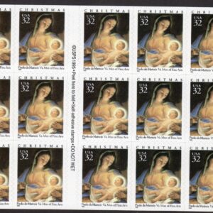 Scott #3112a MADONNA & CHILD (Matteis) Booklet of 20 Stamps - MNH P#1111-1