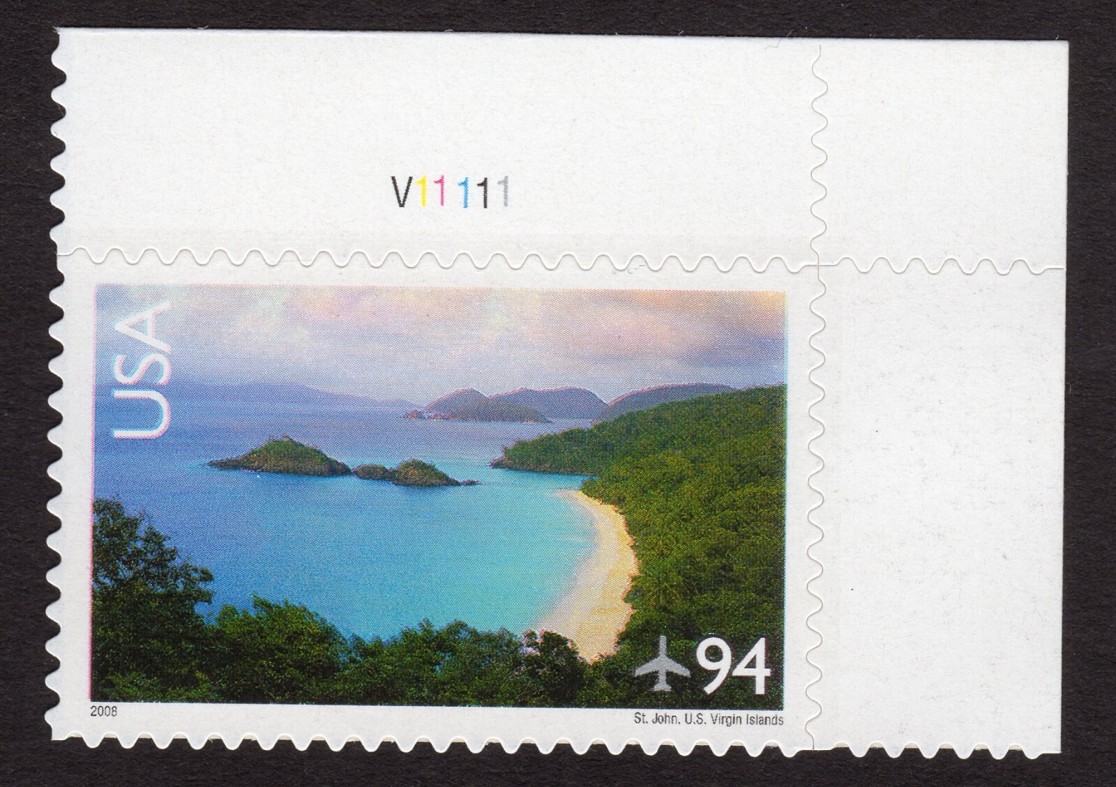 Scott #c145 St. John, US Virgin Islands Plate # Single Airmail Stamp - MNH UR B