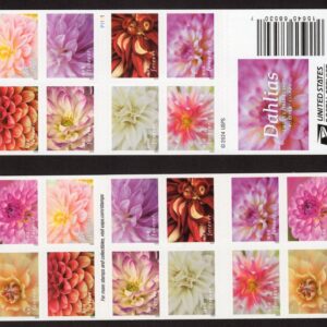 Scott #6001b (5992-01) Dahlias Booklet Pane of 20 Forever Stamps - MNH