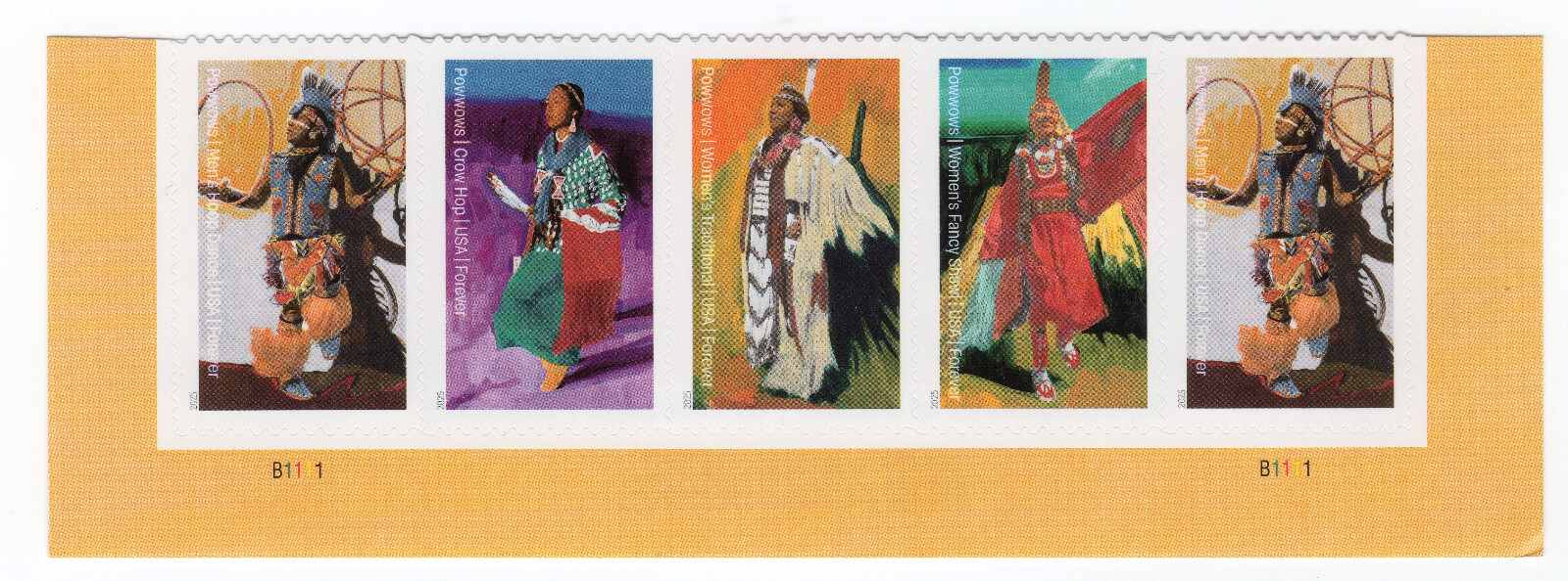 Scott #5978-5981a PowWows Native American Culture Plate Block 5 Stamps - MNH