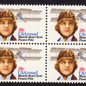 Scott #c99 Blaire Stuart Scott Pioneer Pilot Block of 4 Stamps - MNH