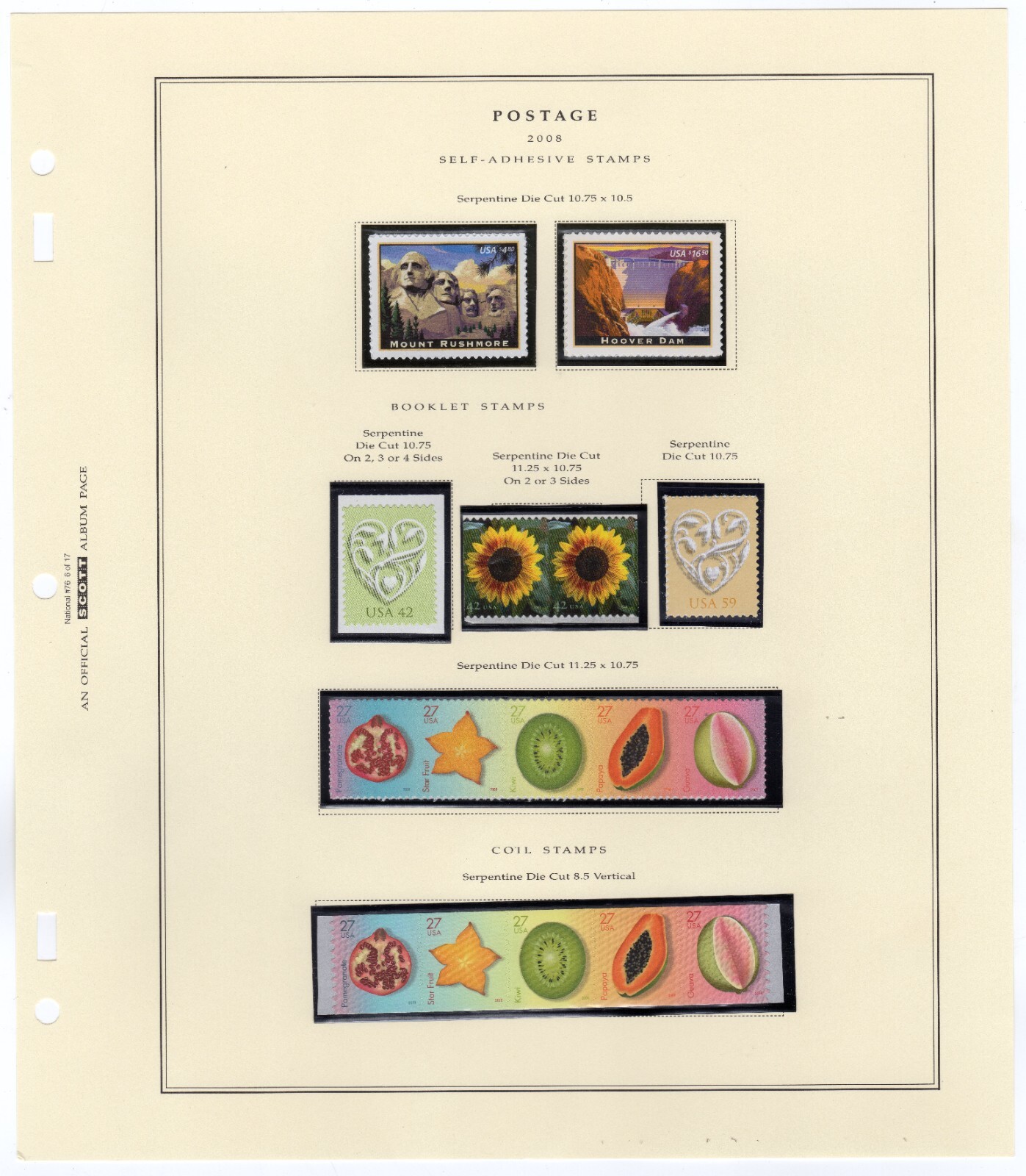 Scott #4257a-4262a-4268-4269-4271-4272-4347 Album #76 Page 6 - MNH