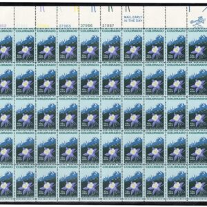 Scott #1711 Colorado Columbine Sheet of 50 Stamps - MNH P#37962-67 UL in mount