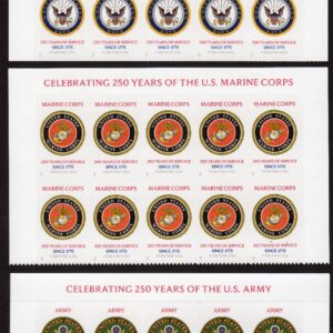 Scott #6010 6011 6012 US Military 250th Title Blocks of 10 Forever Stamps - MNH