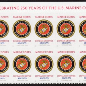 Scott #6011 US Marines 250th Anniversary Title Block of 10 Forever Stamps - MNH