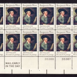 Scott #1553 Benjamin West Plate Block of 20 Stamps - MNH