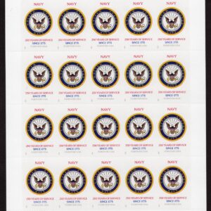 Scott #6012 US Navy 250th Anniversary Sheet of 20 Forever Stamps - MNH