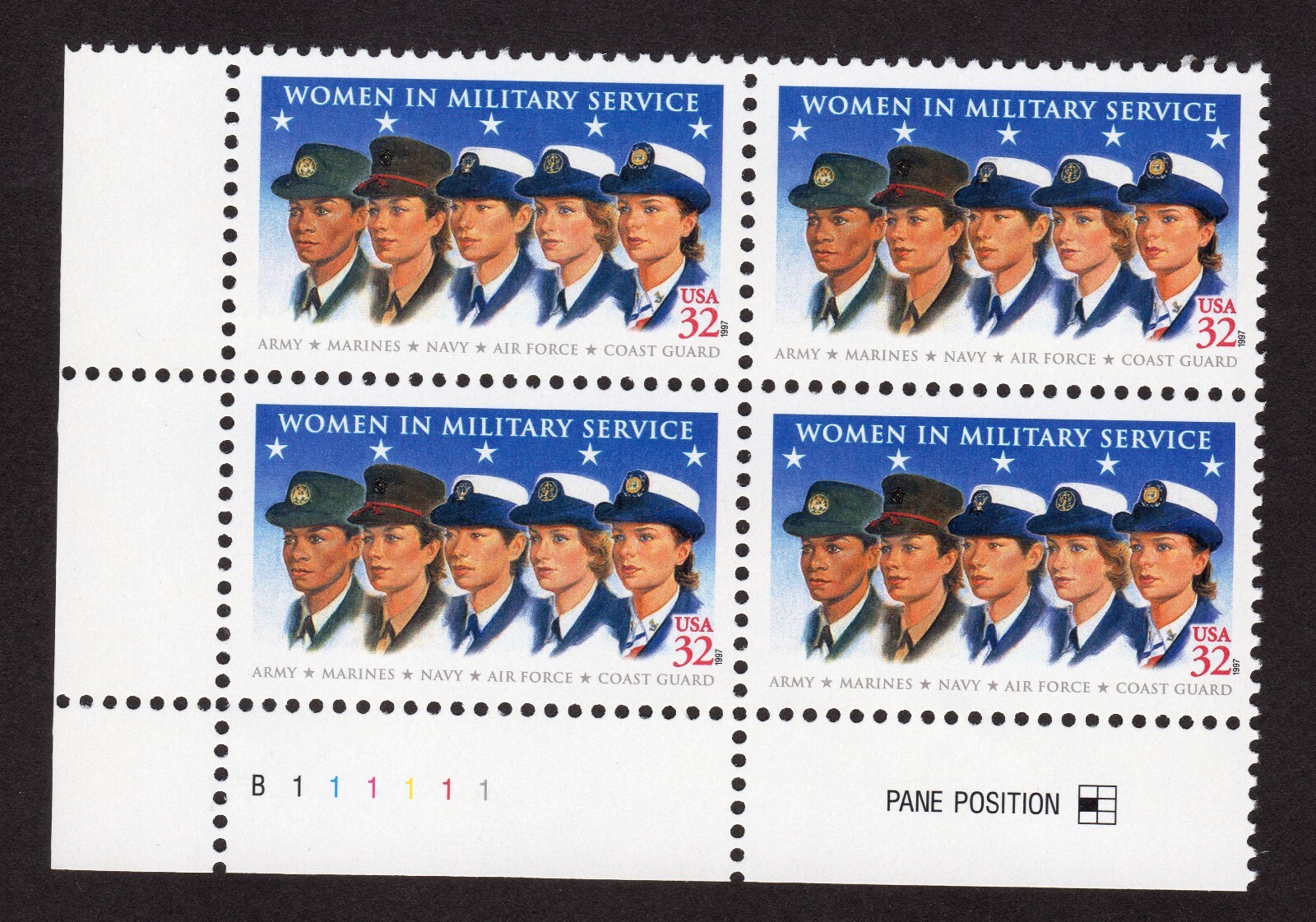 Scott #3174 Women in Military Service Plate Block of 4 Stamps - MNH