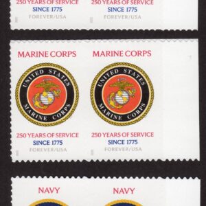 Scott #6010-6012 US Army Navy Marines 250th Anniversary Pair of Stamps - MNH