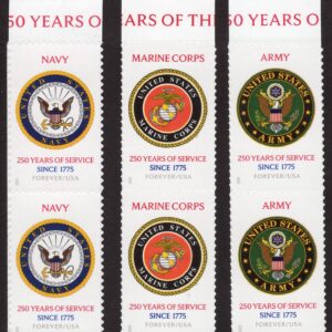 Scott #6010-6012 US Army Navy Marines 250th Anniversary Pair of Stamps - MNH Top
