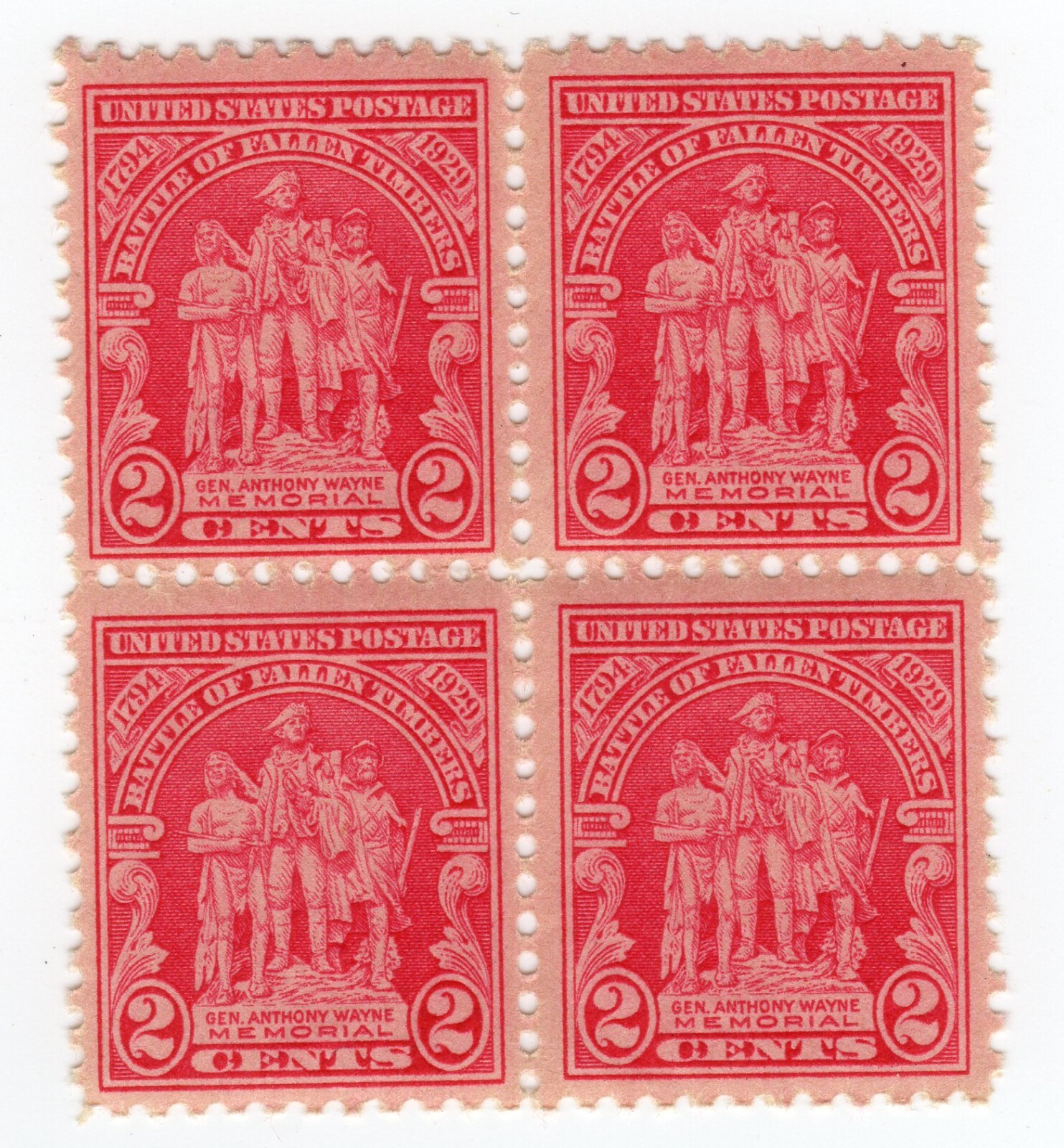 Scott #680 Battle of Fallin Timbers Block of 4 Stamps - MNH #2