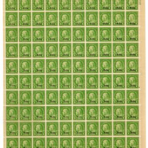 Scott #669 Benjamin Franklin Nebraska Overprint Sheet of 100 Stamps - MNH APEX