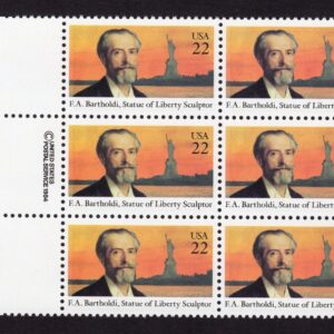 Scott #2147 F.A. Bartholdi Statue of Liberty Copyright Block of 6 Stamps - MNH