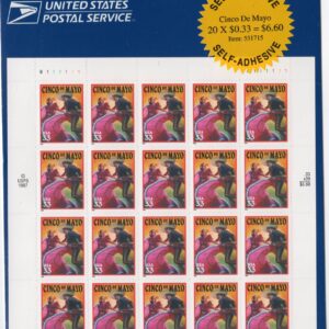 Scott #3309 Cinco de Mayo Full Sheet of 20 Stamps - Sealed Blue