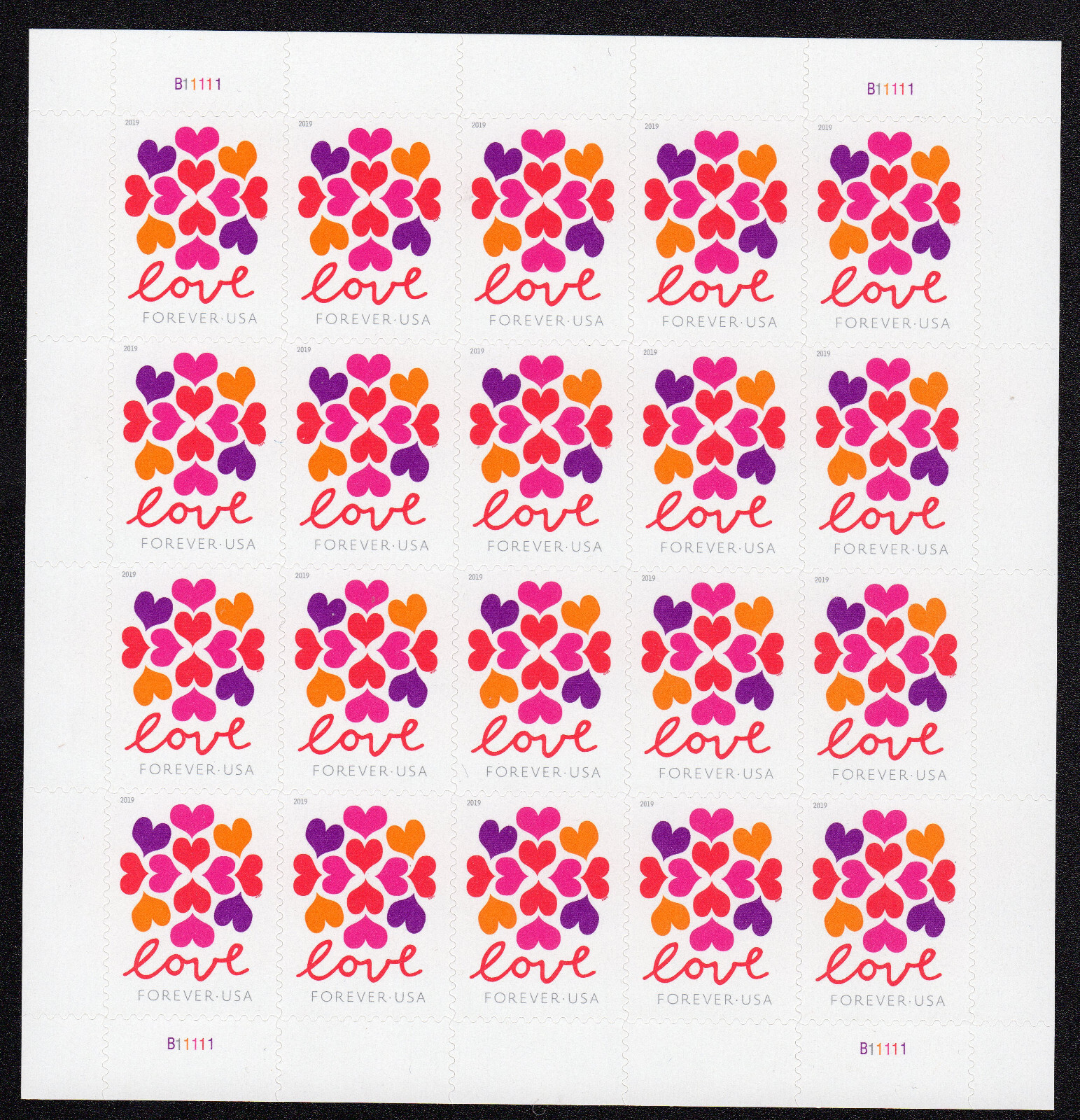 Scott #5339 Love Hearts Sheet of 20 Forever Stamps - MNH