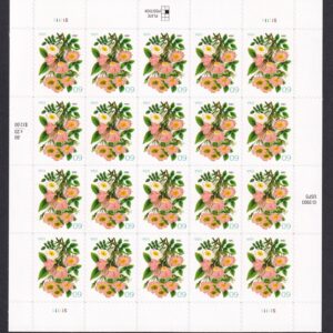 Scott #3837 Pink Roses Bouquet Sheet of 20 Stamps - MNH Position #5