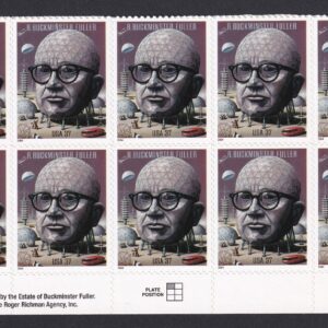 Scott #3870 R. Buckminster Fuller Plate Block of 10 Stamps - MNH