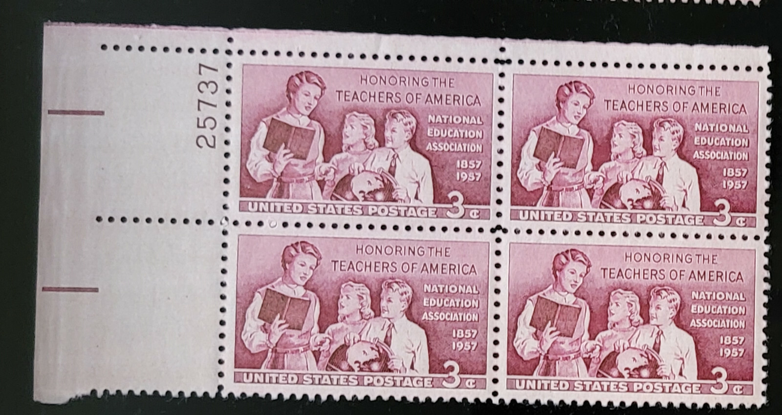 Scott #1093 National Education Association (Teachers) Plate Block of 4 Stamps