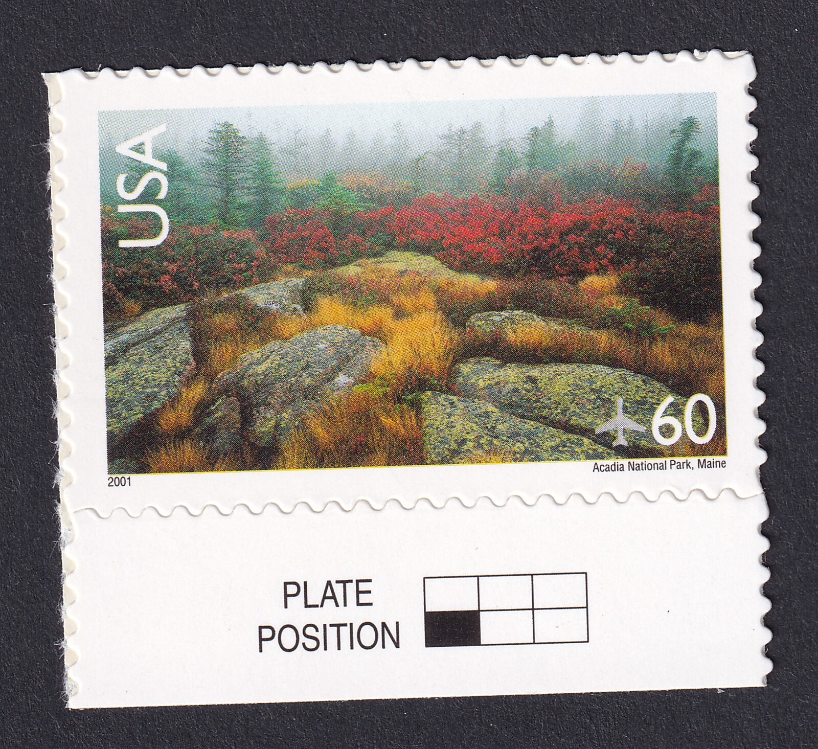 Scott #c138a Acadia National Park Airmail Single Stamps - MNH w/Plate Pos