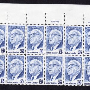 Scott #2848 George Meany Plate Block of 20 Stamps - MNH (2) Plate #s UR