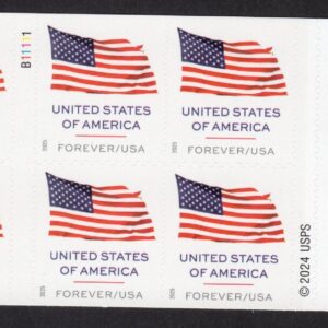 Scott #6021 Flag Booklet (BCA) Plate # Pane of 8 Forever Stamps - MNH P#B1111