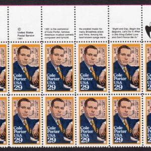 Scott #2550 Cole Porter (Black Heritage) Plate Block of 20 Stamps - MNH UR