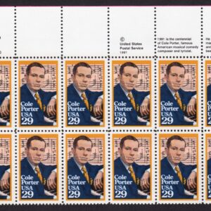 Scott #2550 Cole Porter (Black Heritage) Zip & Descript Block of 12 Stamps - MNH