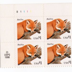 Scott #3036 Red Fox Plate Block of 4 Stamps - MNH P#B1111 UL