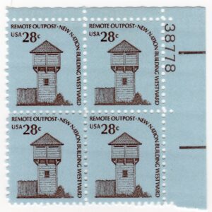 Scott #1604 Fort Nisqually Plate Block of 4 Stamps - MNH P#38778 UR #2