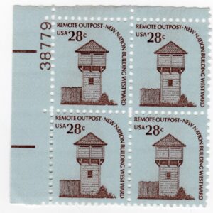 Scott #1604 Fort Nisqually Plate Block of 4 Stamps - MNH P#38779 UL