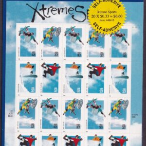 Scott #3324a (3321-3324) Xtreme Sports Sheet of 20 Stamps - Sealed Blue