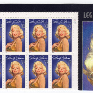 Scott #2967 Marilyn Monroe Plate Block of 10 Stamps - MNH Top