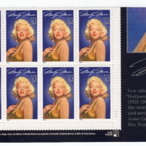 Scott #2967 Marilyn Monroe Plate Block of 10 Stamps - MNH Bottom