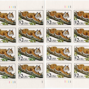 Scott #2482 Bobcat Matched Set of Plate Block of 4 $2 Stamps - MNH