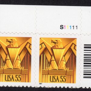 Scott #3471 Eagle Art Deco Plate # Pair of Stamps - MNH UR