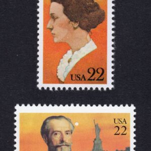 Scott #2146 2147 Abigail Adams F.A. Bartholdi Statue of Liberty Single Stamp MNH